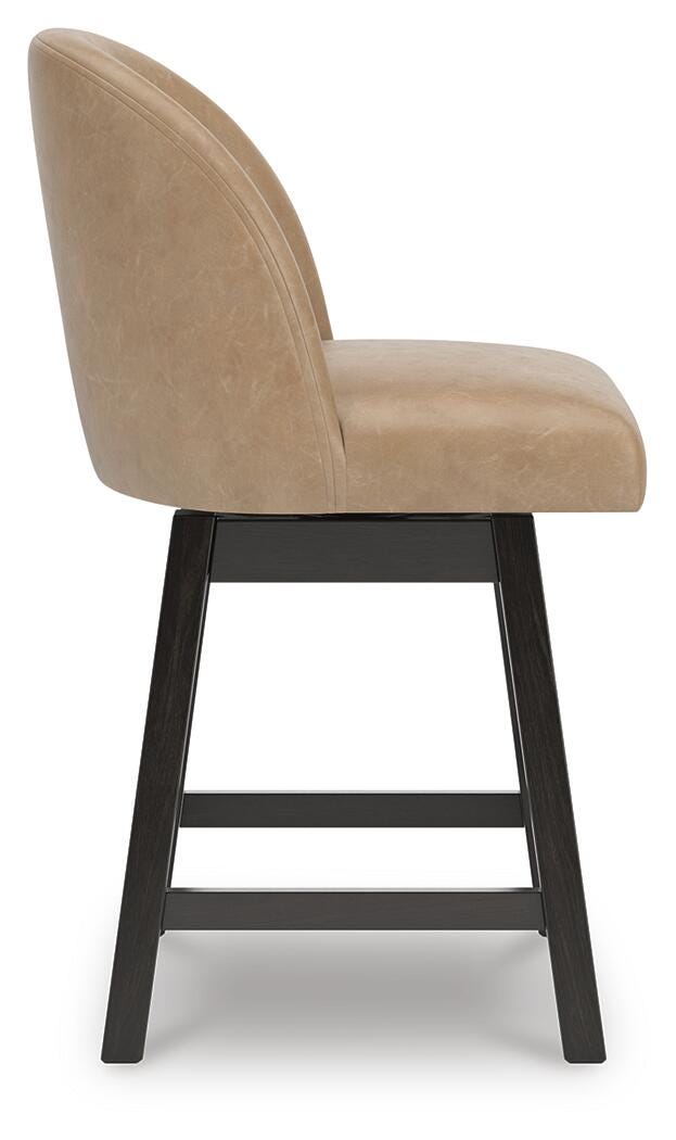 Neymorton Dark Grayish Brown Counter Height Barstool, Set of 2 from Ashley - Luna Furniture