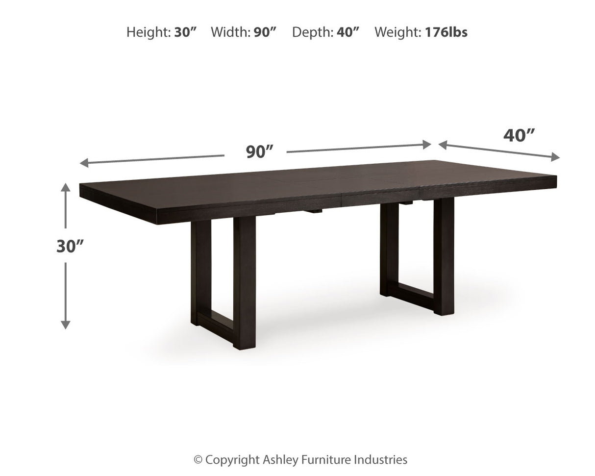 Neymorton Dark Grayish Brown Dining Table and 6 Chairs from Ashley Furniture - Luna Furniture