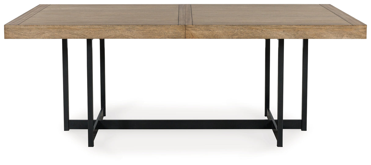 Tomtyn Dining Table and 8 Chairs in Light Brown from Ashley Furniture - Luna Furniture