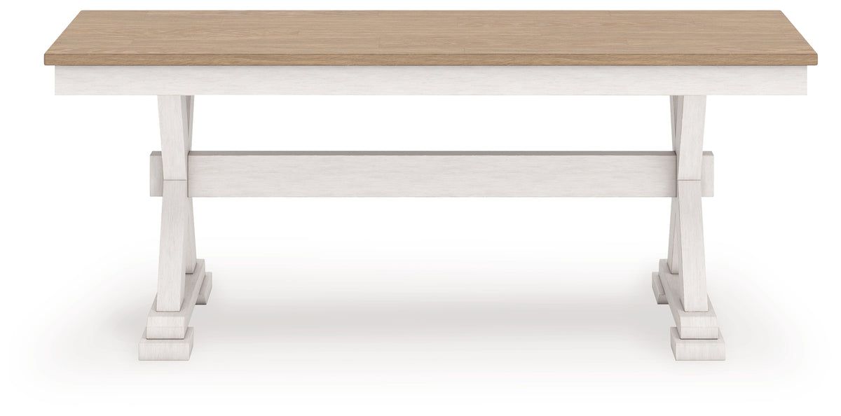 Purlaney Antique White/Natural 48" Dining Bench from Ashley - Luna Furniture