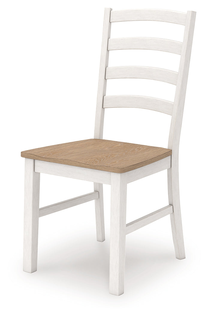 Purlaney Antique White/Natural Dining Chair, Set of 2 from Ashley - Luna Furniture