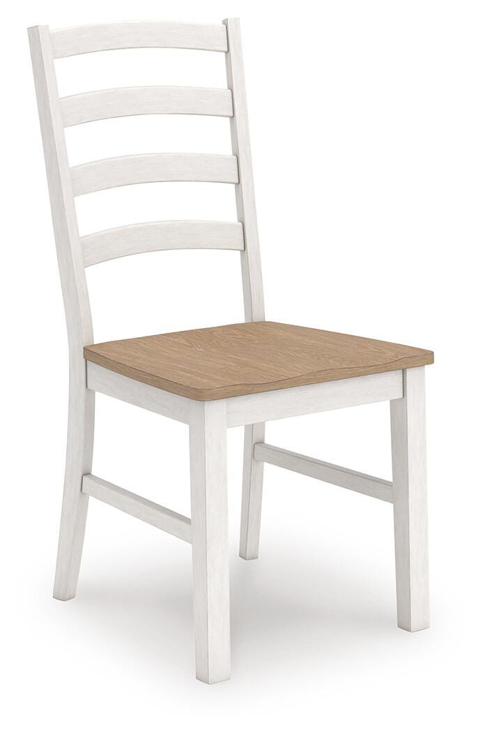 Purlaney Antique White/Natural Dining Chair, Set of 2 from Ashley - Luna Furniture