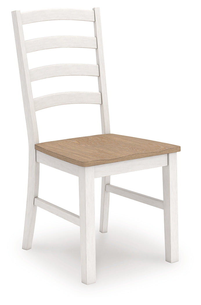 Purlaney Antique White/Natural Dining Chair, Set of 2 from Ashley - Luna Furniture