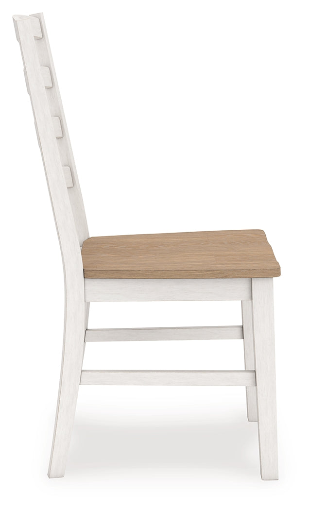 Purlaney Antique White/Natural Dining Chair, Set of 2 from Ashley - Luna Furniture
