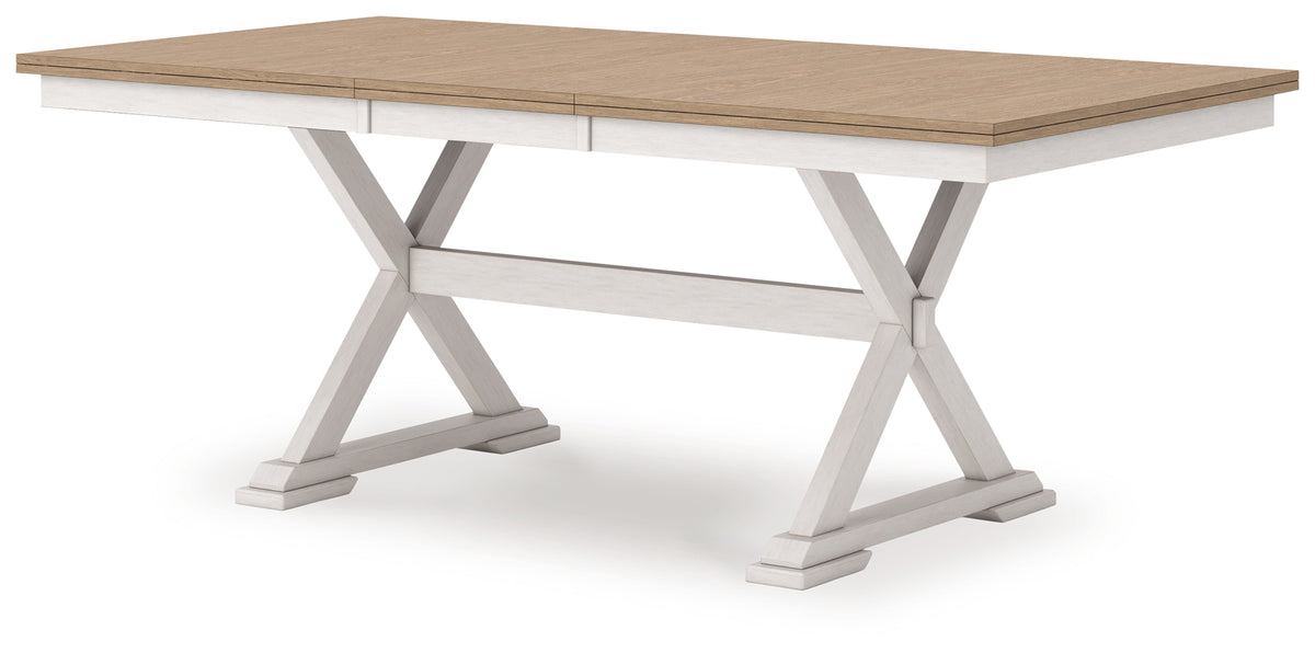 Purlaney Antique White/Natural Dining Butterfly Extension Table from Ashley Furniture - Luna Furniture