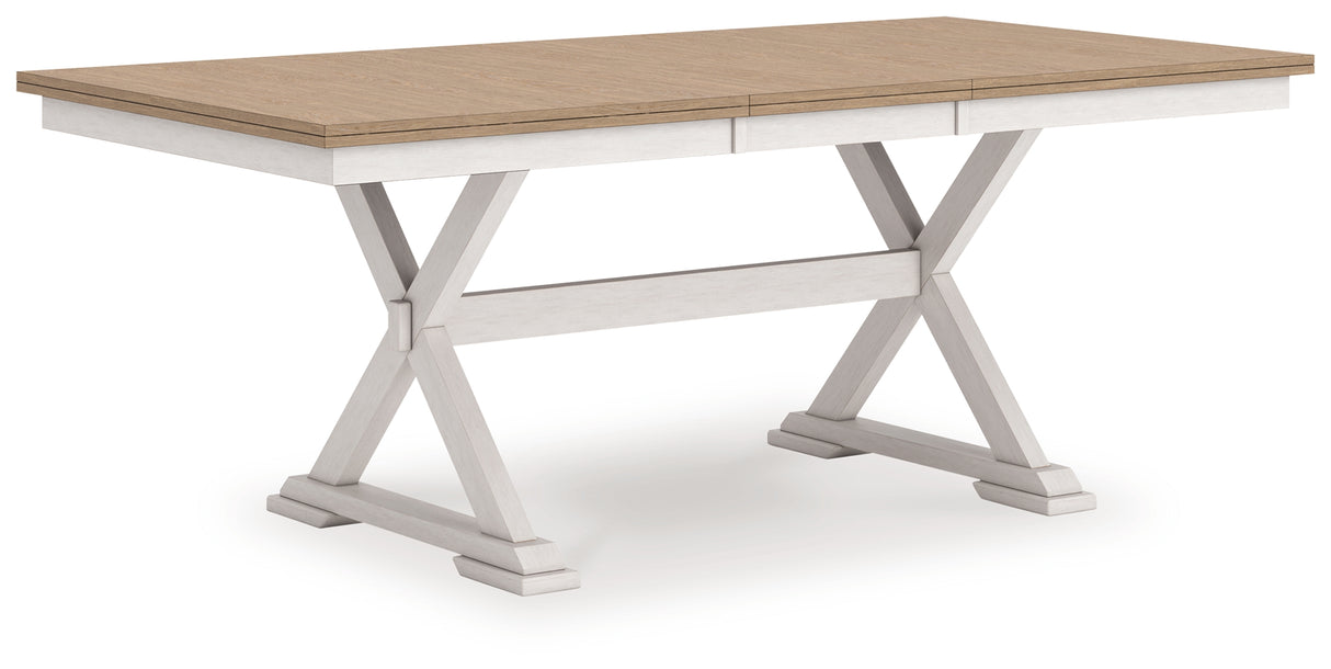 Purlaney Two Tone Extension Dining Table, 4 Chairs and Bench from Ashley Furniture - Luna Furniture