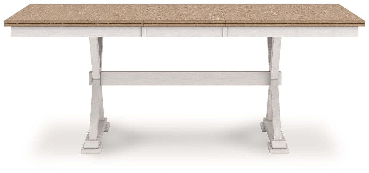 Purlaney Antique White/Natural Dining Butterfly Extension Table from Ashley Furniture - Luna Furniture