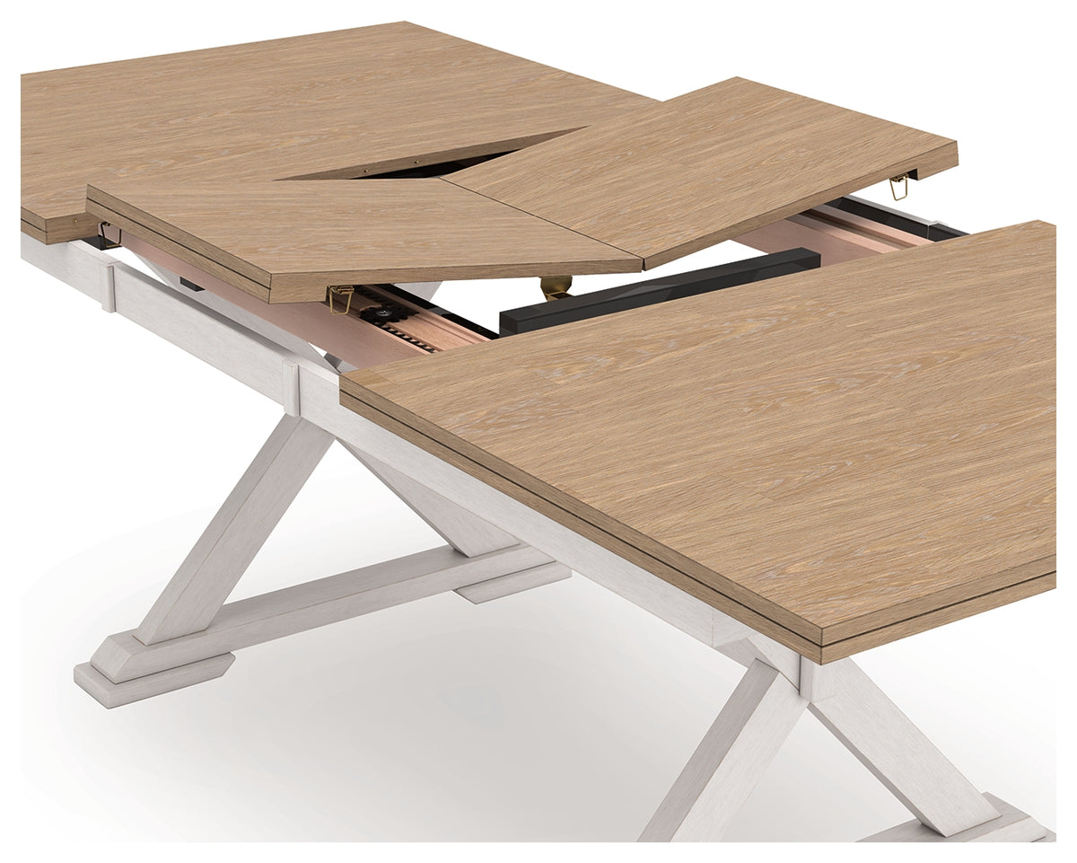 Purlaney Antique White/Natural Dining Butterfly Extension Table from Ashley Furniture - Luna Furniture