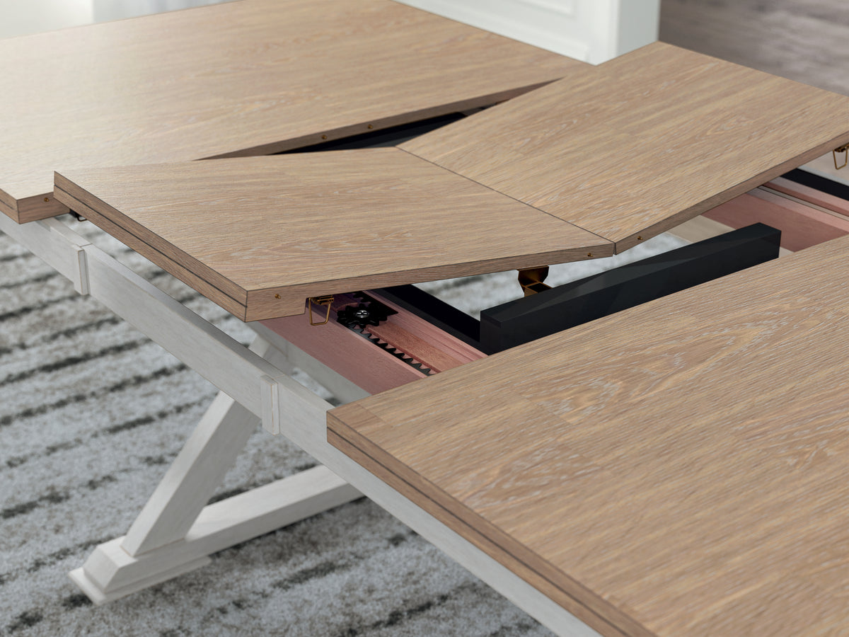 Purlaney Antique White/Natural Dining Butterfly Extension Table from Ashley Furniture - Luna Furniture