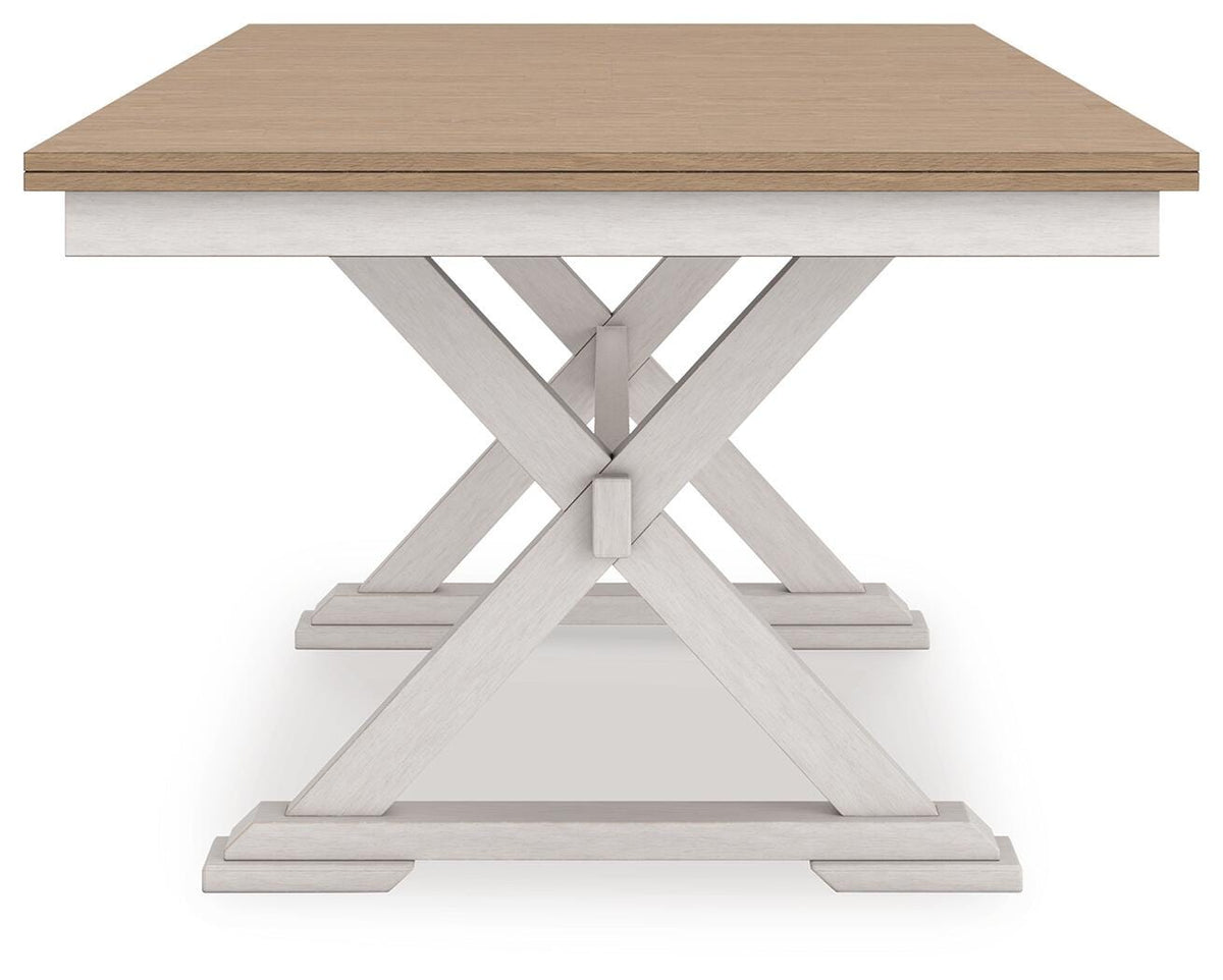 Purlaney Antique White/Natural Dining Butterfly Extension Table from Ashley Furniture - Luna Furniture