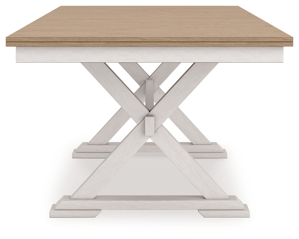 Purlaney Antique White/Natural Dining Butterfly Extension Table from Ashley Furniture - Luna Furniture