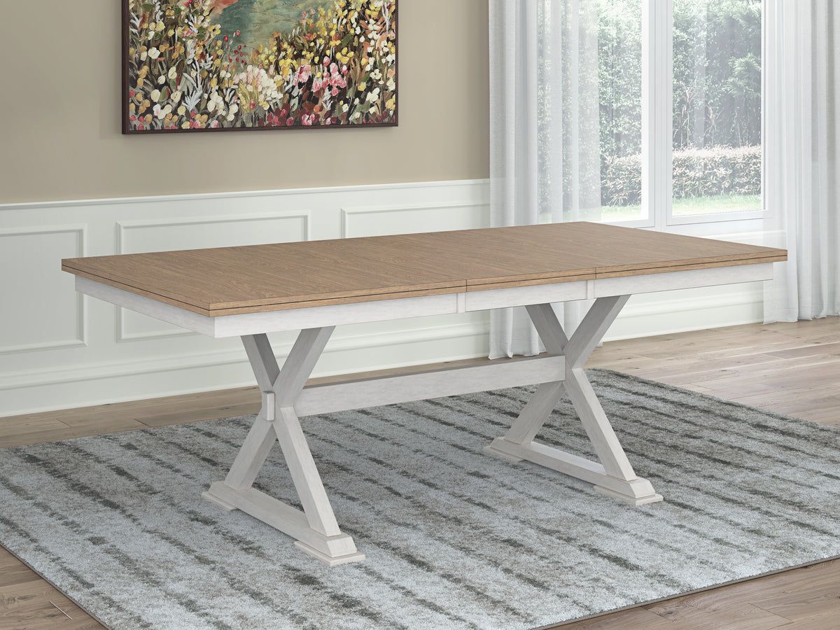Purlaney Antique White/Natural Dining Butterfly Extension Table from Ashley Furniture - Luna Furniture