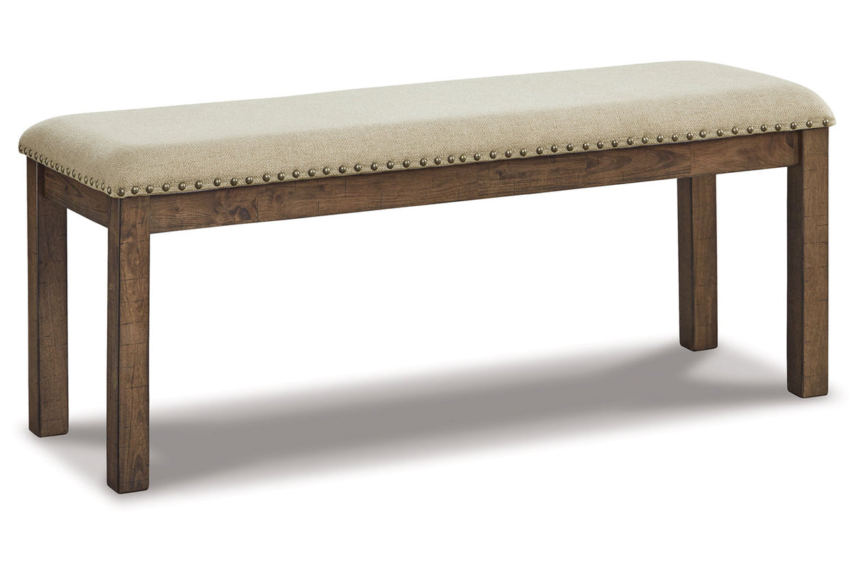 Moriville Grayish Brown Dining Table and 4 Chairs and Bench from Ashley Furniture - Luna Furniture