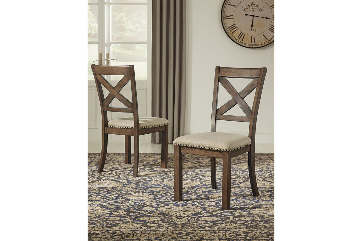Moriville Grayish Brown Dining Table and 6 Chairs from Ashley Furniture - Luna Furniture