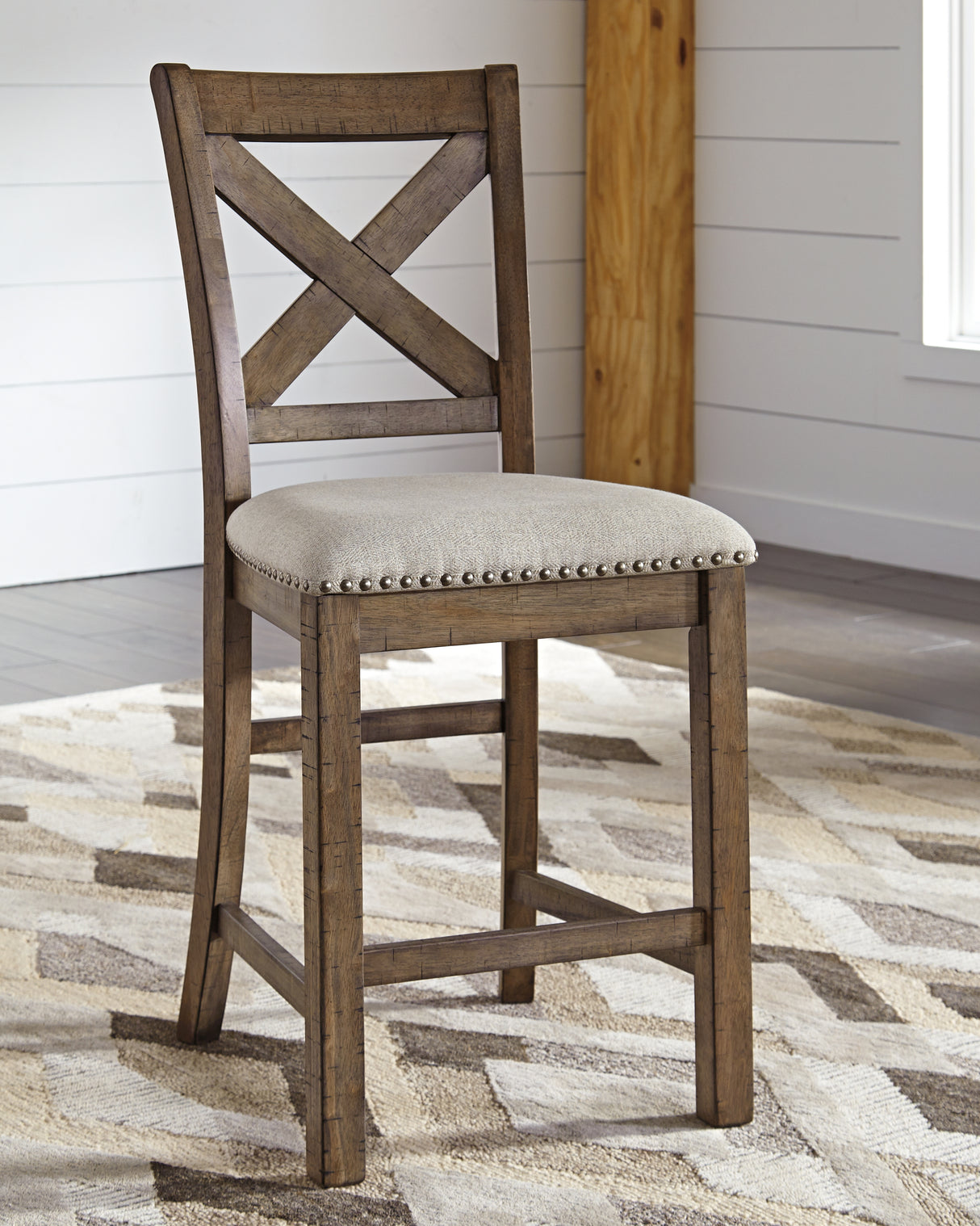 Moriville Grayish Brown Counter Height Chairs, Set of 2 from Ashley - Luna Furniture