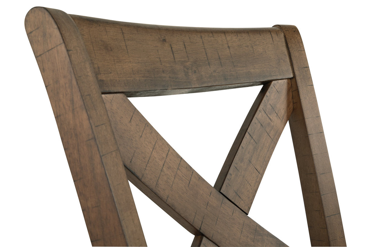 Moriville Grayish Brown Counter Height Dining Table with 4 Barstools, Bench, and Server from Ashley - Luna Furniture