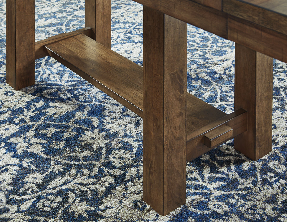 Moriville Grayish Brown Dining Table and 4 Chairs and Bench from Ashley Furniture - Luna Furniture