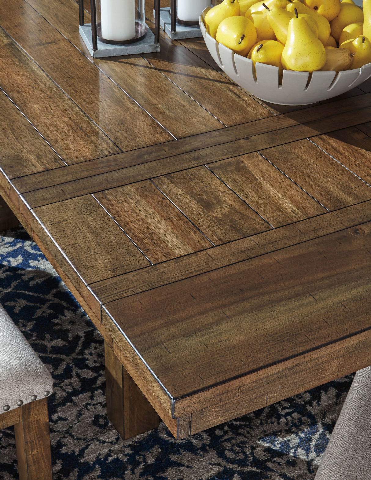 Moriville Grayish Brown Dining Table and 4 Chairs and Bench from Ashley Furniture - Luna Furniture