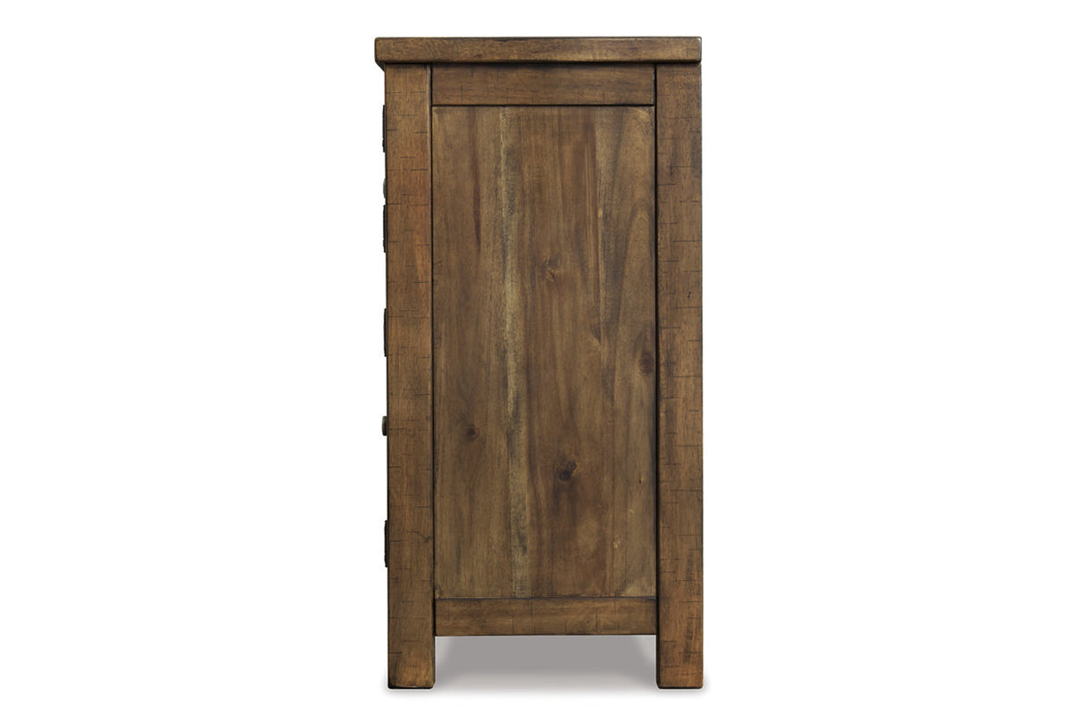 Moriville Grayish Brown Counter Height Dining Table with 4 Barstools, Bench, and Server from Ashley - Luna Furniture