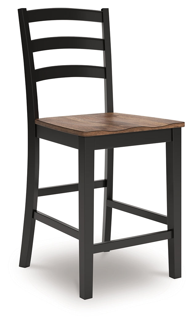 Wildenauer Brown/Black Counter Height Barstool, Set of 2 from Ashley - Luna Furniture