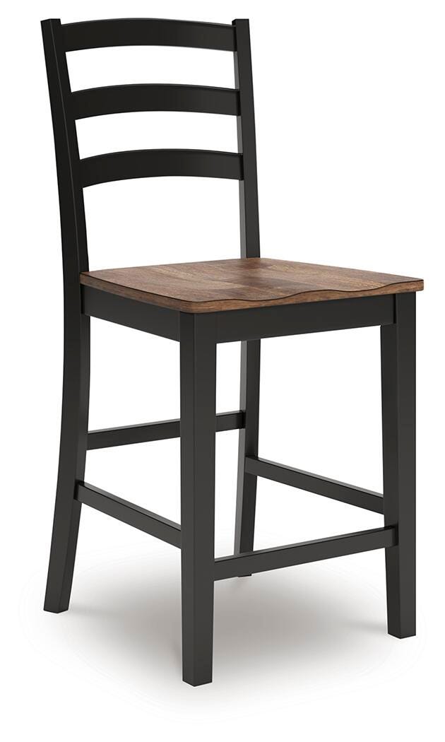 Wildenauer Brown/Black Counter Height Barstool, Set of 2 from Ashley Furniture - Luna Furniture