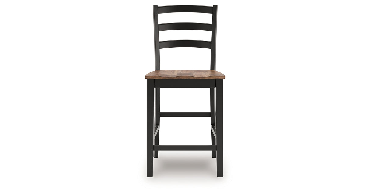 Wildenauer Brown/Black Counter Height Barstool, Set of 2 from Ashley Furniture - Luna Furniture