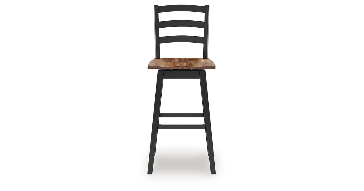 Wildenauer Brown/Black Bar Table and 4 Barstools from Ashley - Luna Furniture