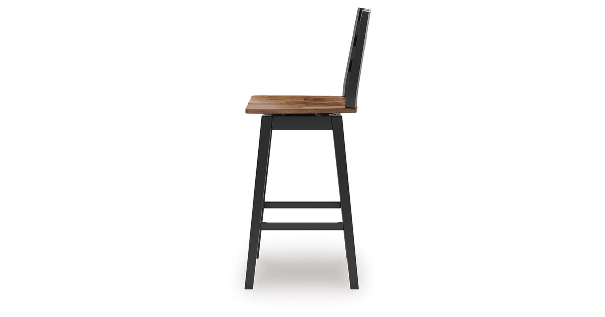 Wildenauer Brown/Black Bar Table and 2 Barstools from Ashley - Luna Furniture