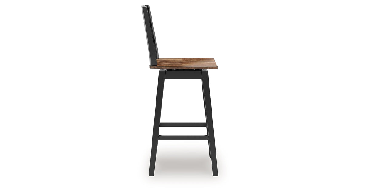 Wildenauer Brown/Black Bar Table and 2 Barstools from Ashley - Luna Furniture