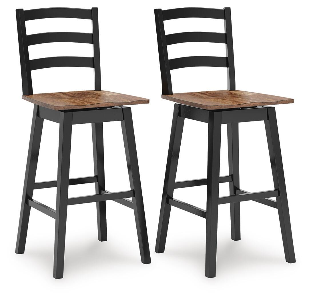 Wildenauer Brown/Black Bar Table and 2 Barstools from Ashley - Luna Furniture
