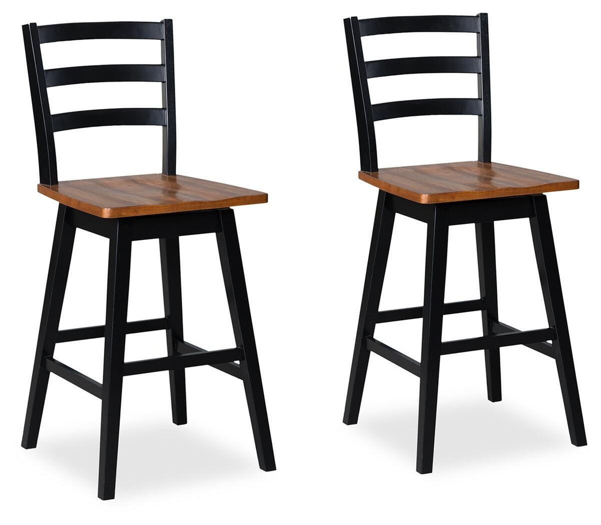 Wildenauer Brown/Black Bar Height Barstool, Set of 2 from Ashley Furniture - Luna Furniture
