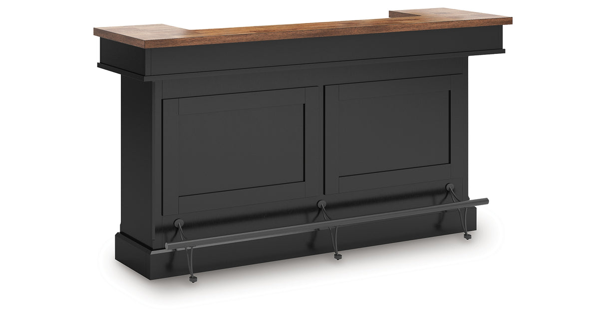 Wildenauer Brown/Black Bar Table and 4 Barstools from Ashley - Luna Furniture