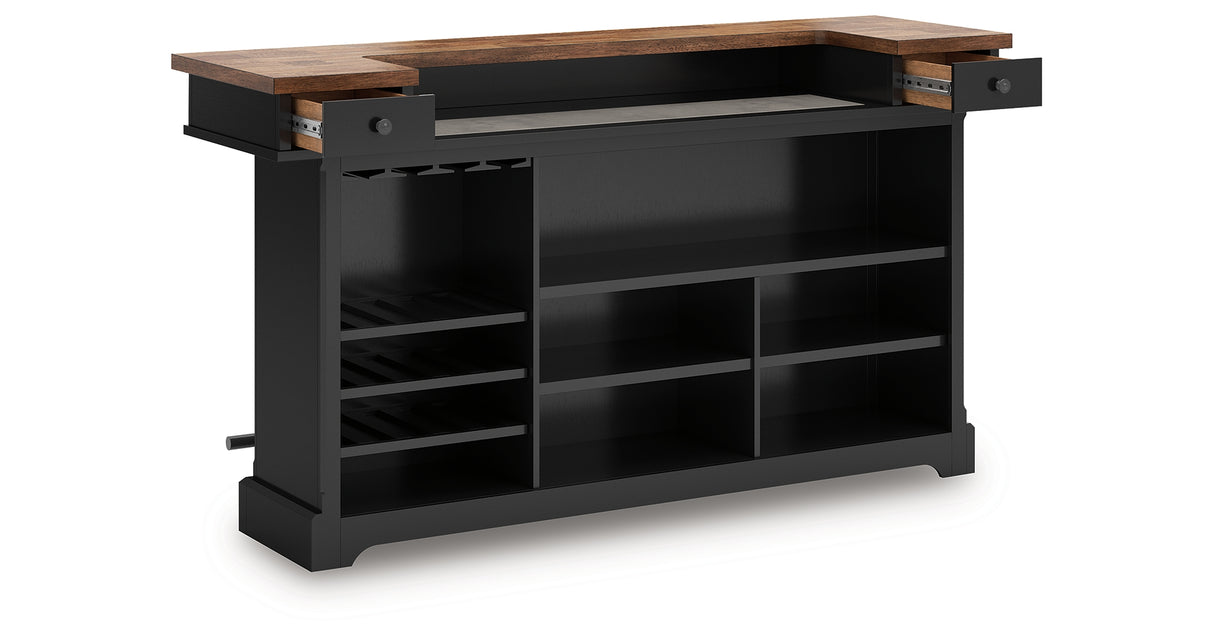 Wildenauer Brown/Black Bar Table and 4 Barstools from Ashley - Luna Furniture