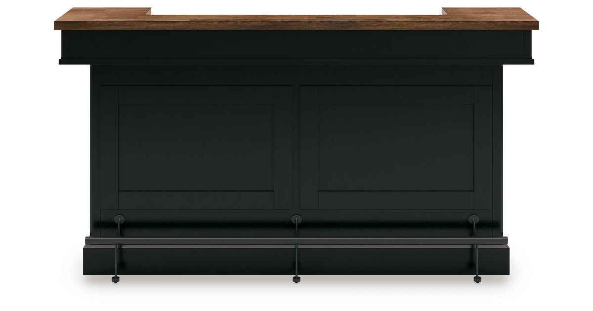 Wildenauer Brown/Black 78" Bar from Ashley Furniture - Luna Furniture