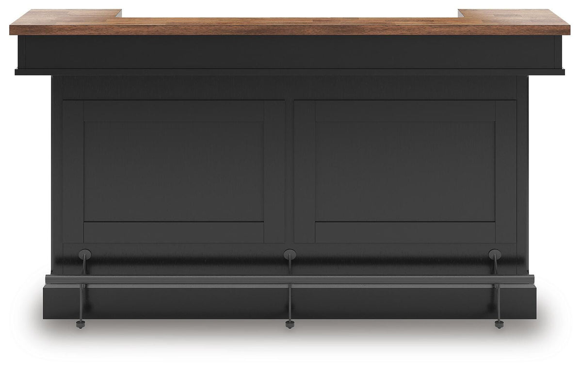 Wildenauer Brown/Black 78" Bar from Ashley Furniture - Luna Furniture