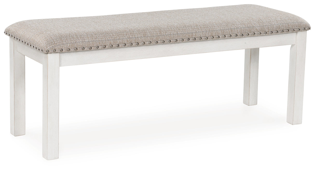 Robbinsdale Dining Table and 4 Chairs and Bench in Antique White from Ashley Furniture - Luna Furniture