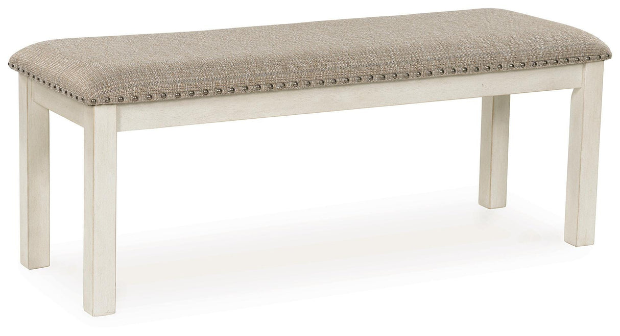 Robbinsdale Dining Table and 6 Chairs and Bench in Antique White from Ashley - Luna Furniture