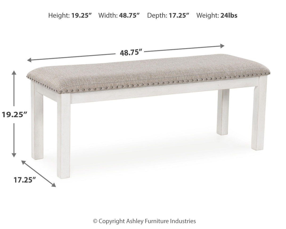 Robbinsdale Dining Table and 6 Chairs and Bench in Antique White from Ashley - Luna Furniture