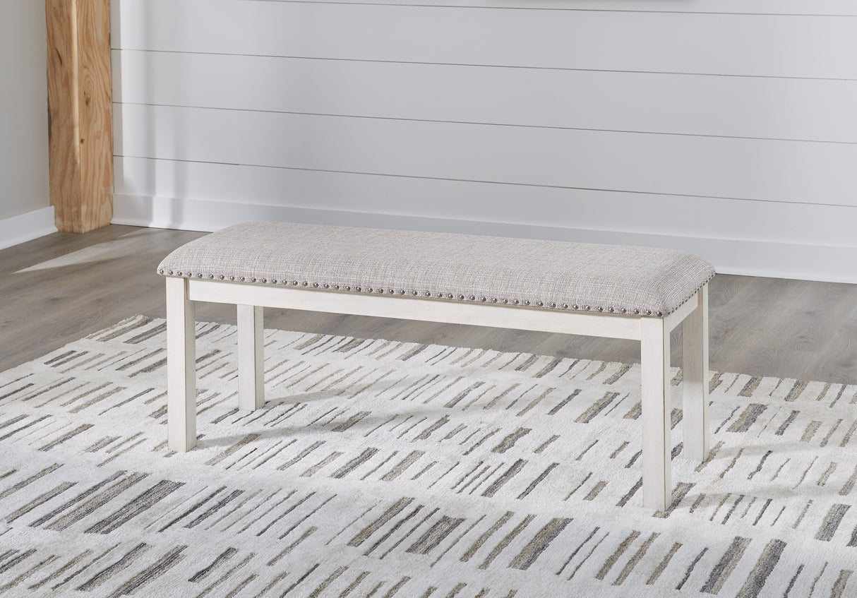 Robbinsdale Dining Table and 4 Chairs and Bench in Antique White from Ashley Furniture - Luna Furniture