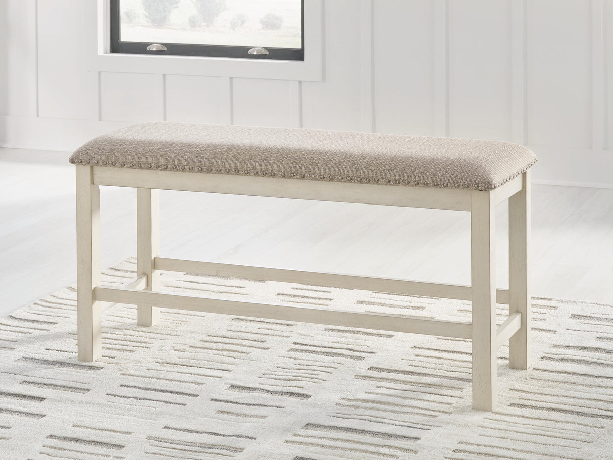 Robbinsdale Antique White 49" Counter Height Dining Bench