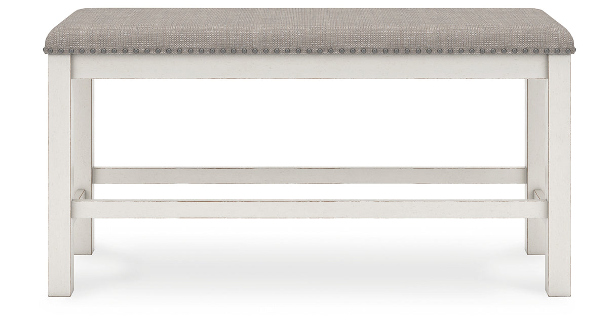 Robbinsdale Counter Height Dining Table and 2 Barstools and Bench in Antique White from Ashley - Luna Furniture