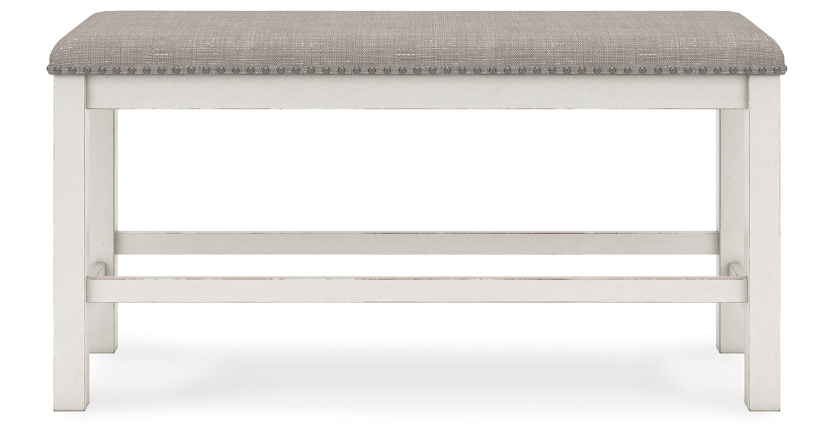 Robbinsdale Counter Height Dining Table and 2 Barstools and Bench in Antique White from Ashley - Luna Furniture