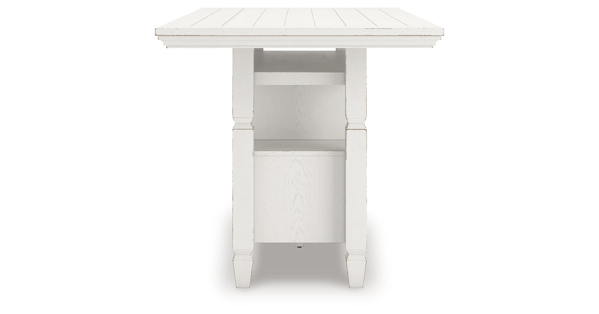 Robbinsdale Counter Height Dining Table and 4 Barstools in Antique White from Ashley - Luna Furniture
