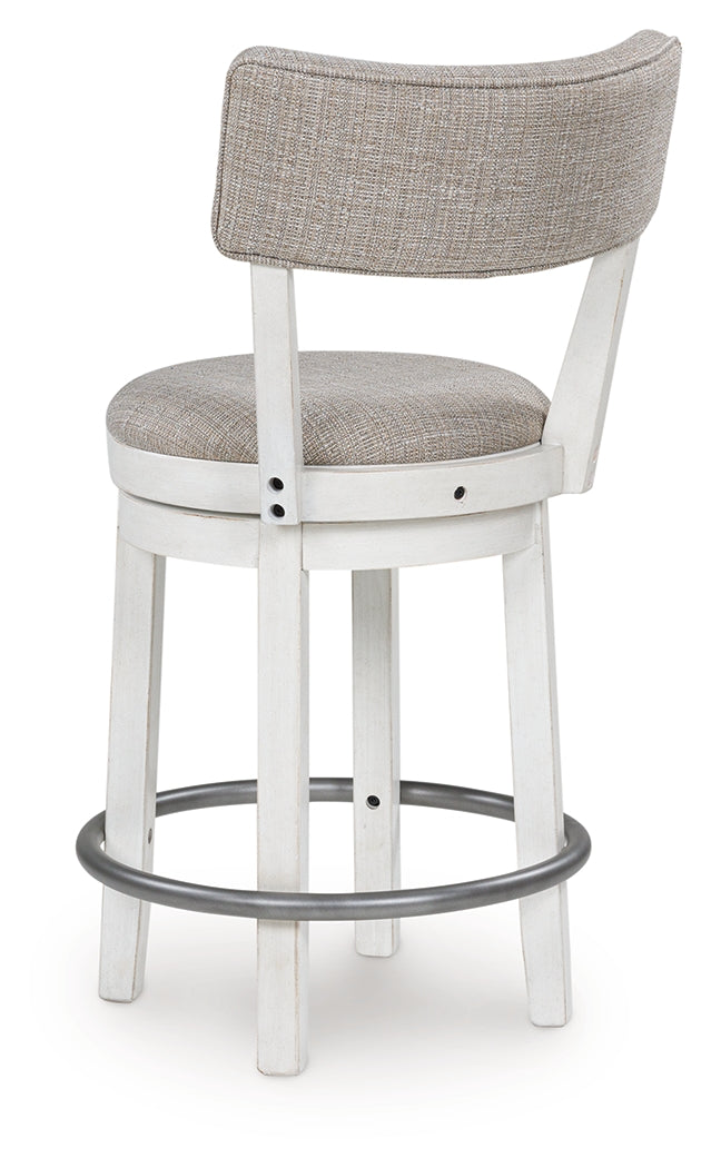 Robbinsdale Antique White Counter Height Barstool, Set of 2 from Ashley Furniture - Luna Furniture
