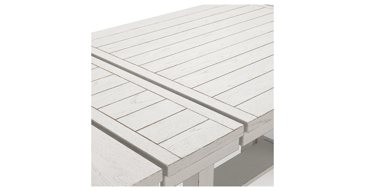 Robbinsdale Antique White Counter Height Dining Table and 10 Barstools and Storage from Ashley Furniture - Luna Furniture