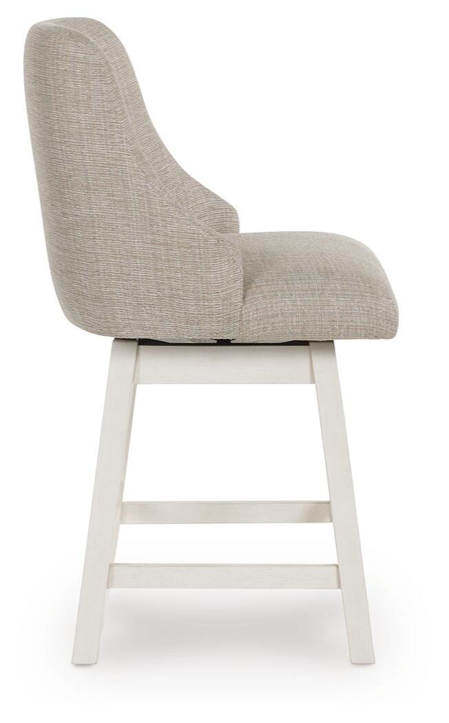 Robbinsdale Antique White Counter Height Barstool, Set of 2 from Ashley - Luna Furniture