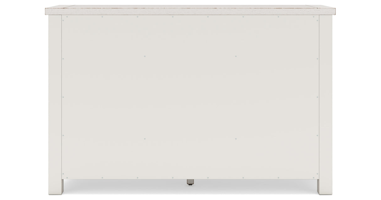 Robbinsdale Antique White Counter Height Dining Table and 10 Barstools and Storage from Ashley Furniture - Luna Furniture