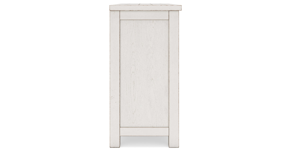 Robbinsdale Counter Height Dining Table, 2 Barstools, Bench and Server from Ashley - Luna Furniture