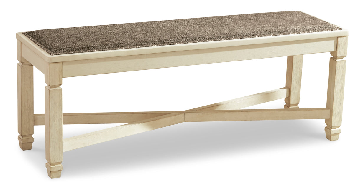 Bolanburg Antique White Dining Table with 2 Chairs and 2 Benches from Ashley Furniture - Luna Furniture