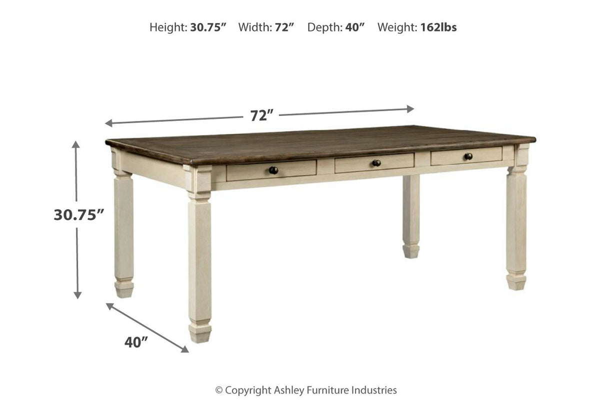 Bolanburg Antique White Dining Table with 4 Chairs and Bench from Ashley Furniture - Luna Furniture